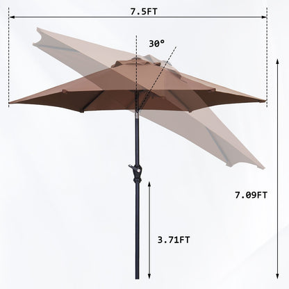 Autlaycil 7.5FT Patio Umbrella with Tilt and Crank