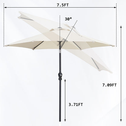 Autlaycil 7.5FT Patio Umbrella with Tilt and Crank