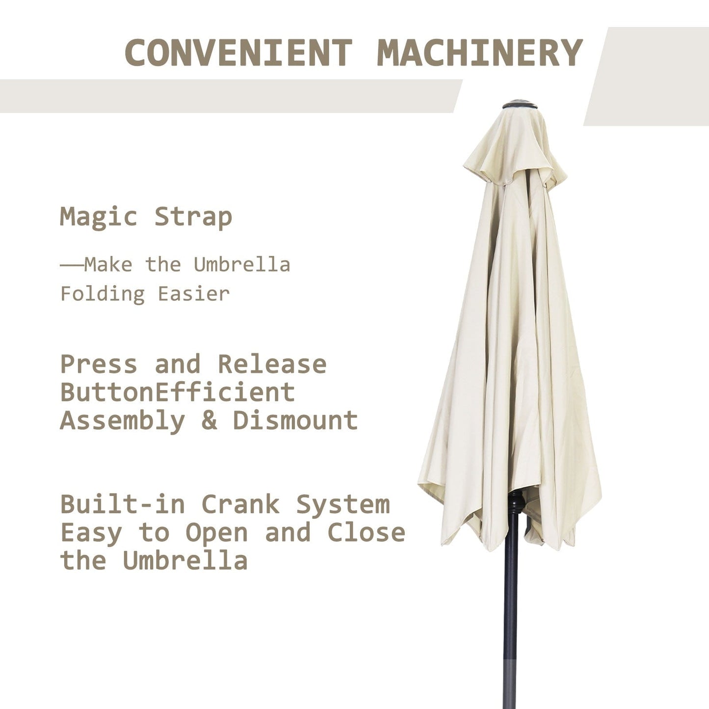 Autlaycil 7.5FT Patio Umbrella with Tilt and Crank