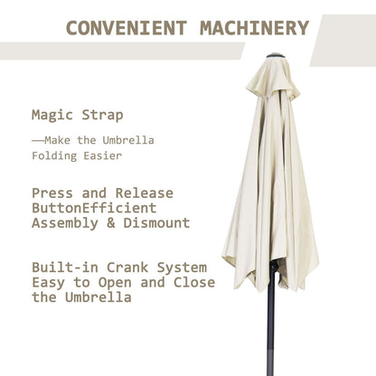 Autlaycil 7.5FT Patio Umbrella with Tilt and Crank
