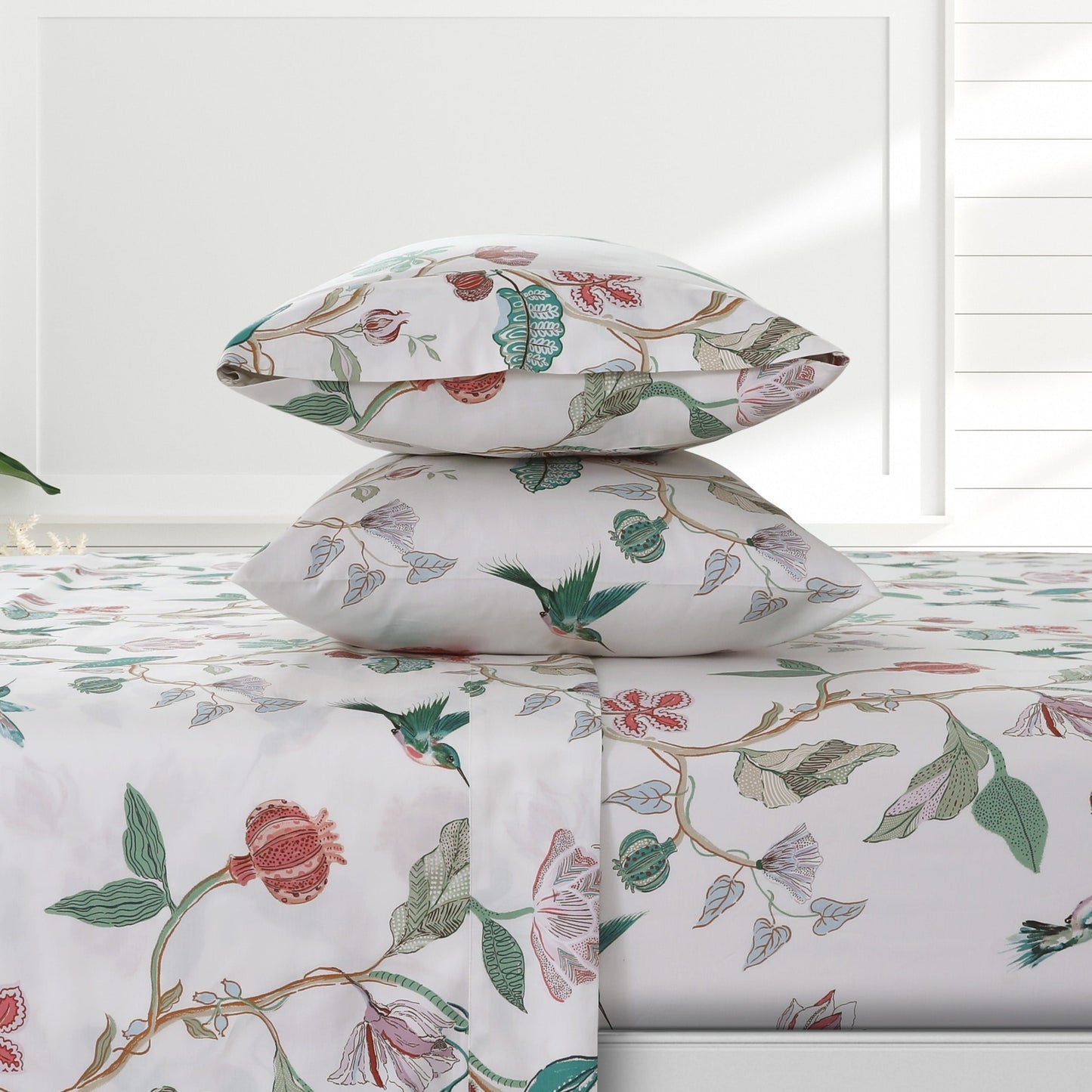 Azores Home Organic Cotton Sateen 300 Thread Count Deep Pocket Sheet Set