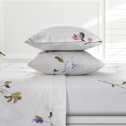 Azores Home Organic Cotton Sateen 300 Thread Count Deep Pocket Sheet Set