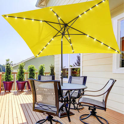 BONOSUKI LED 10 x 6.5ft Outdoor Umbrellas Patio Market Table Umbrellas