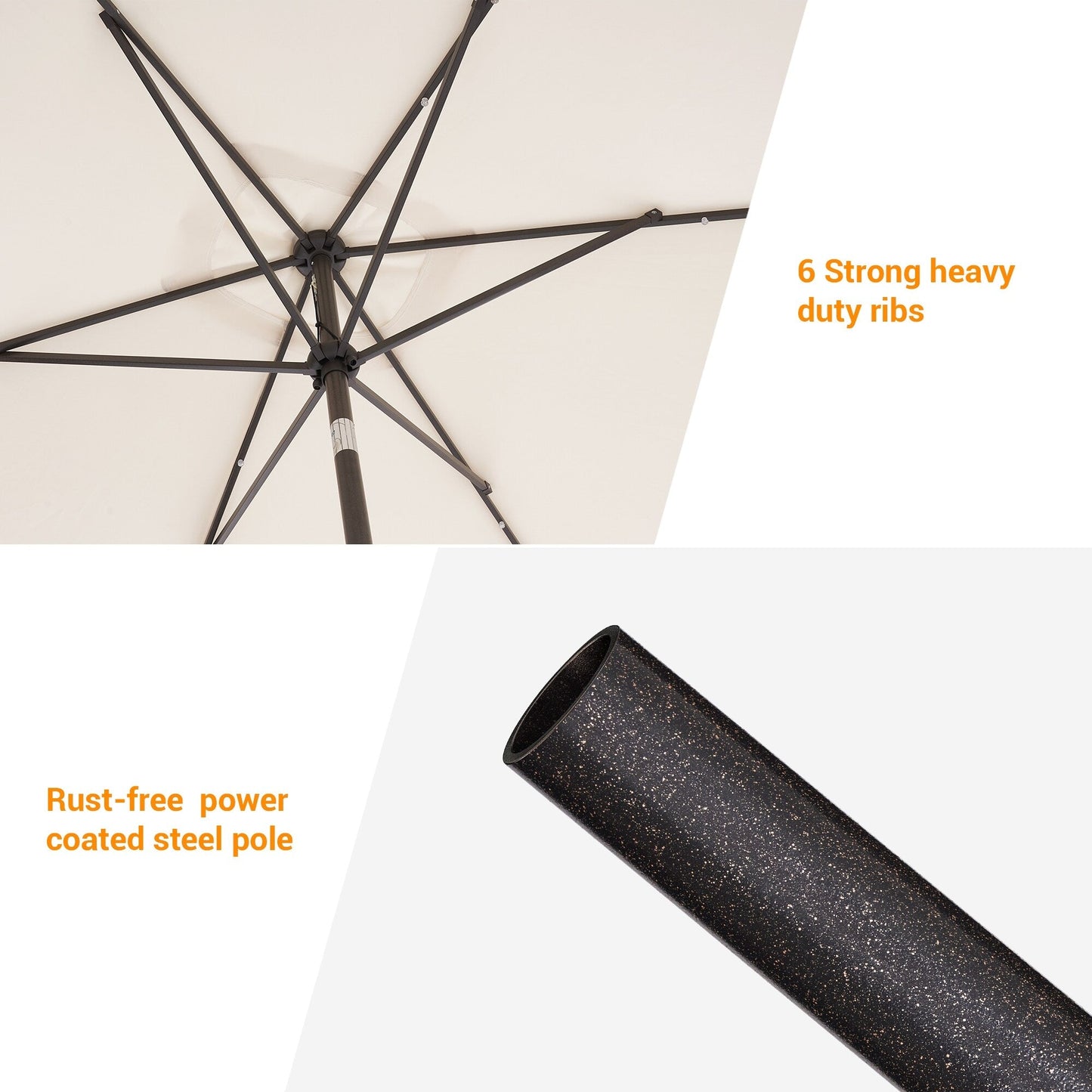 BONOSUKI LED 10 x 6.5ft Outdoor Umbrellas Patio Market Table Umbrellas