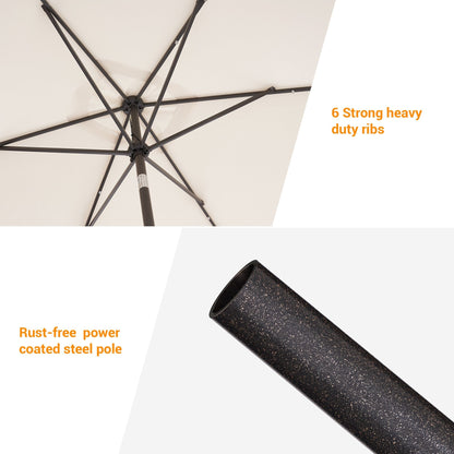BONOSUKI LED 10 x 6.5ft Outdoor Umbrellas Patio Market Table Umbrellas