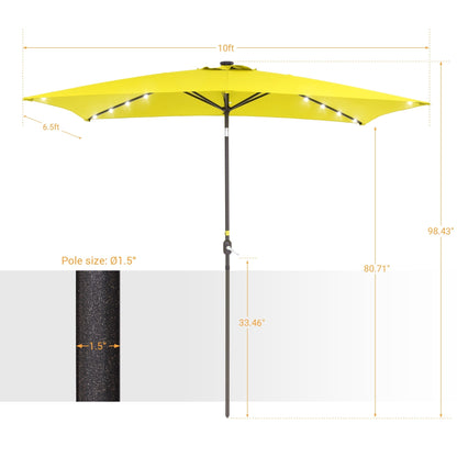 BONOSUKI LED 10 x 6.5ft Outdoor Umbrellas Patio Market Table Umbrellas