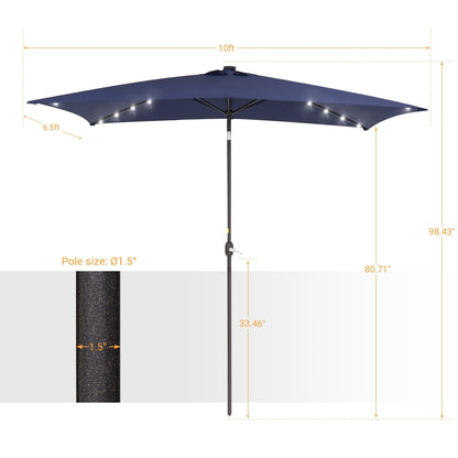 BONOSUKI LED 10 x 6.5ft Outdoor Umbrellas Patio Market Table Umbrellas