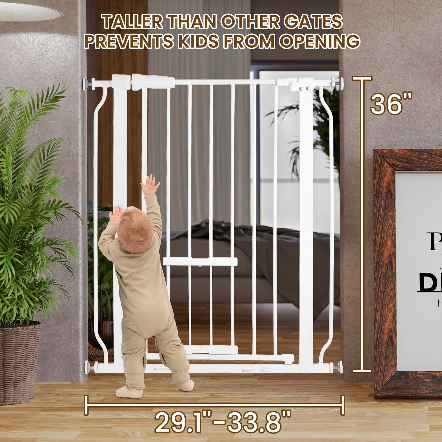 BalanceFrom Safety Gate with Pet Door 36-Inch Tall, Fits 29.1 - 33.8 Inch for Doorways and Stairways - 36-Inch Tall