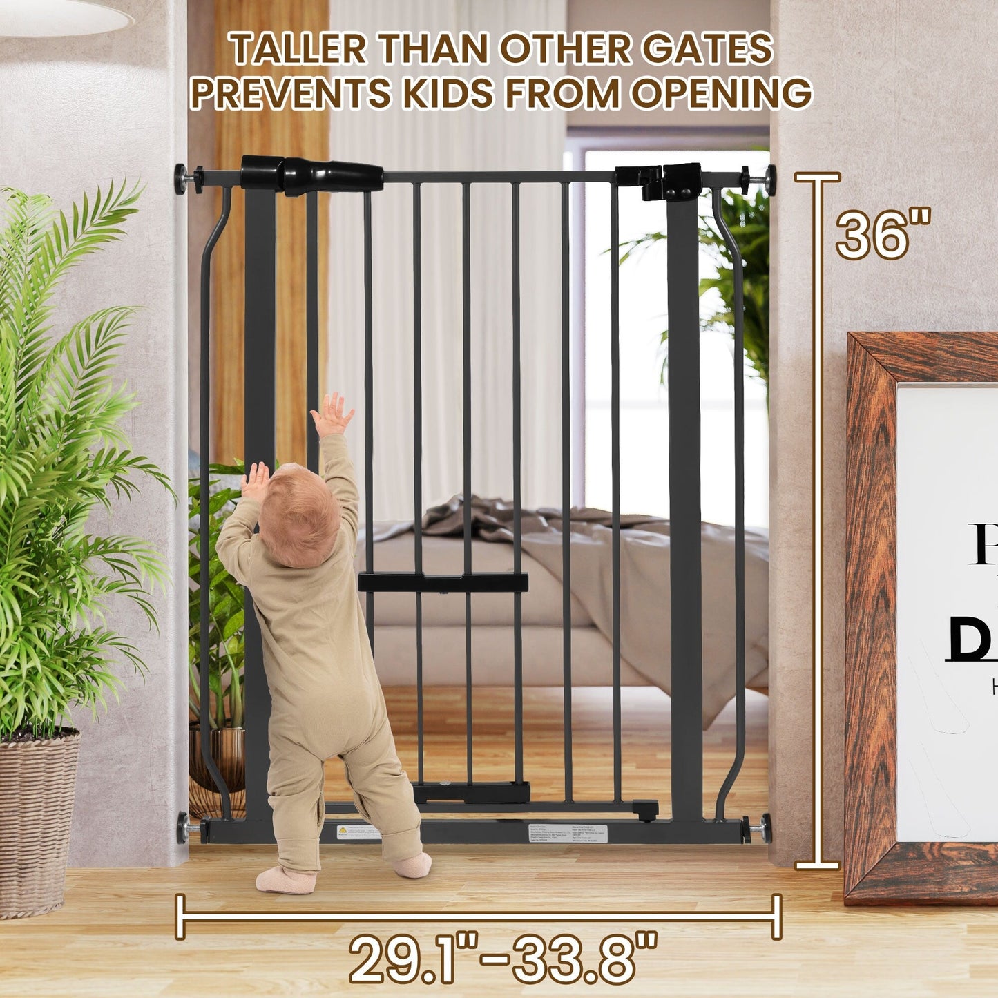 BalanceFrom Safety Gate with Pet Door 36-Inch Tall, Fits 29.1 - 33.8 Inch for Doorways and Stairways - 36-Inch Tall