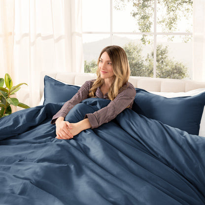 Bare Home Organic Cotton Duvet Cover Set - Smooth Sateen Weave