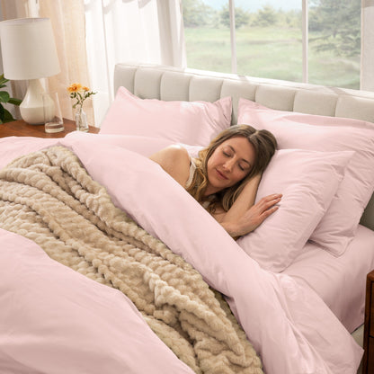 Bare Home Organic Cotton Percale Duvet Cover Set