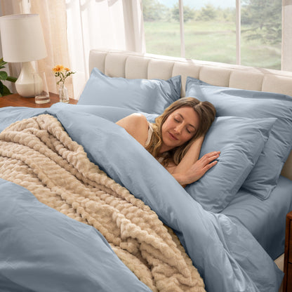 Bare Home Organic Cotton Percale Duvet Cover Set