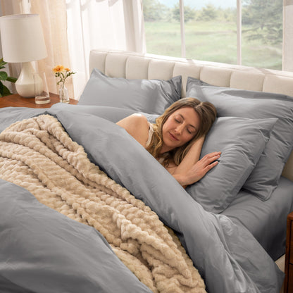 Bare Home Organic Cotton Percale Duvet Cover Set
