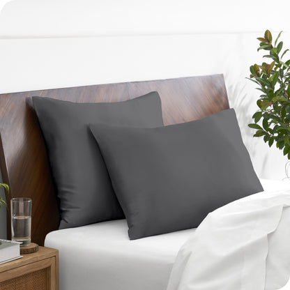 Bare Home Poly Satin Pillowcase Set for Hair and Skin (Set of 2)