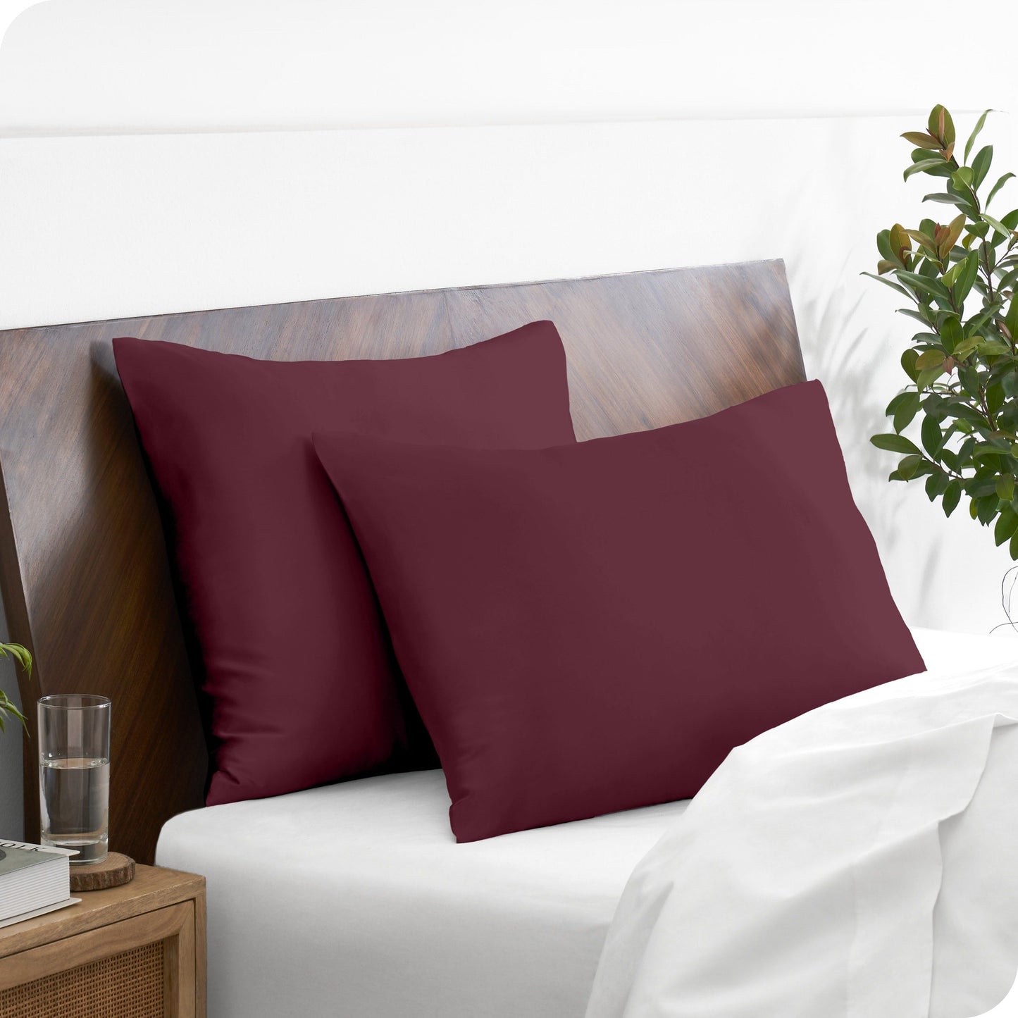 Bare Home Poly Satin Pillowcase Set for Hair and Skin (Set of 2)
