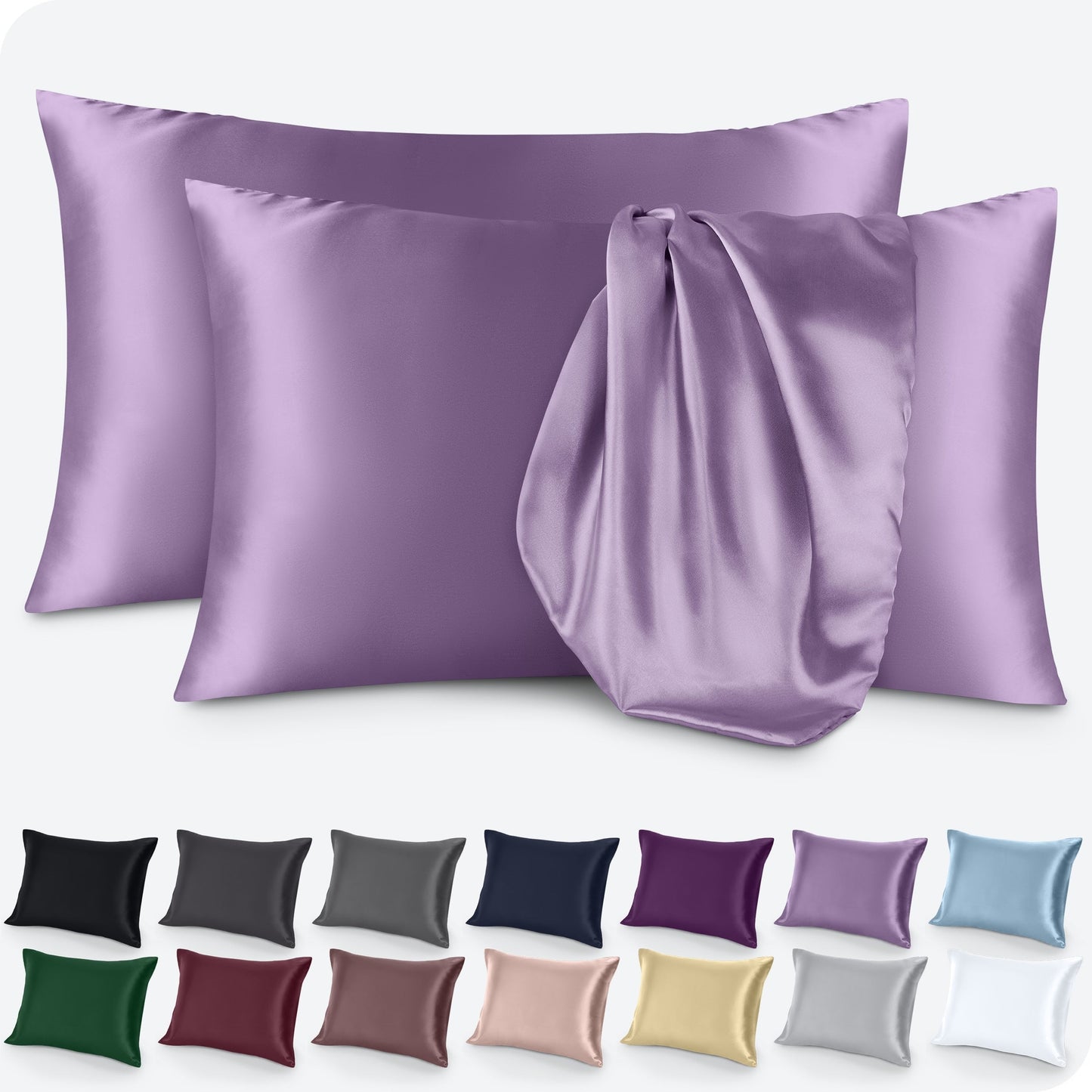 Bare Home Poly Satin Pillowcase Set for Hair and Skin (Set of 2)