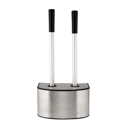 Bath Bliss 2-in-1 Toilet Brush and Plunger Set in Stainless Steel - 8.66 x 5.12 x 18.9