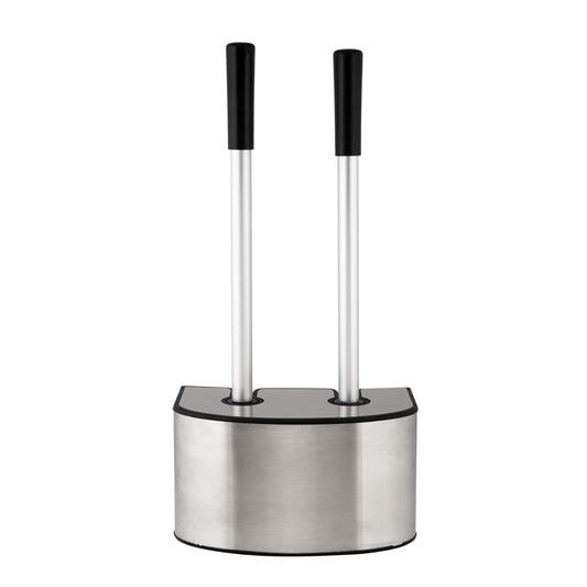 Bath Bliss 2-in-1 Toilet Brush and Plunger Set in Stainless Steel - 8.66 x 5.12 x 18.9