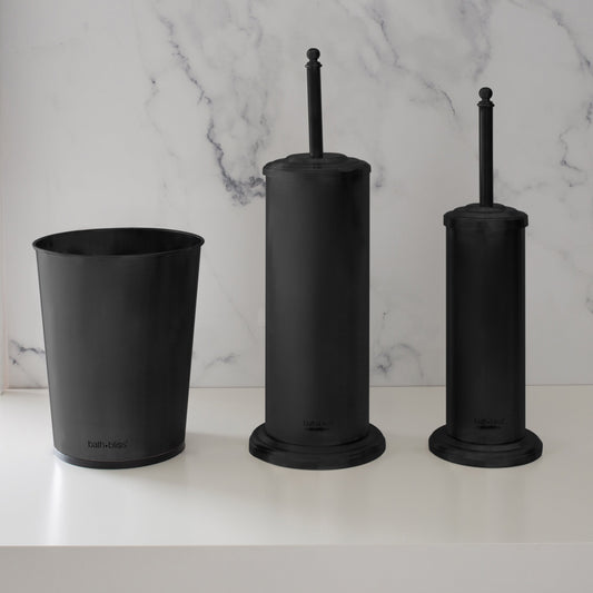 Bath Bliss Trash Can, Toilet Brush and Plunger 3 Piece Bathroom Set - 3 Piece Set