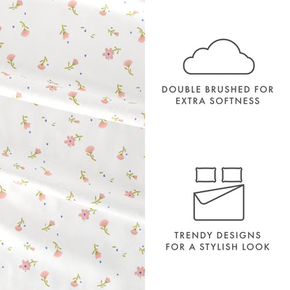 Becky Cameron Double Brushed Printed 4pc Deep Pocket Bedsheet Sets