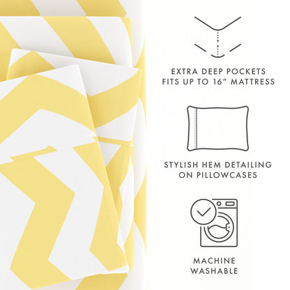 Becky Cameron Ultra Soft Printed 4 Piece Deep Pocket Bed Sheet Set