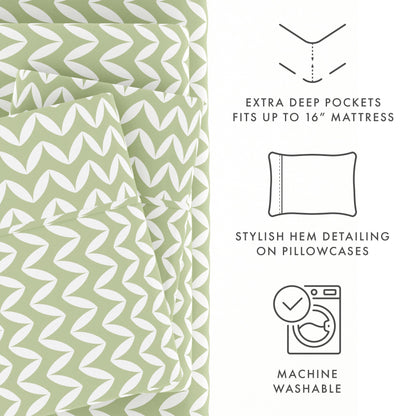 Becky Cameron Ultra Soft Printed 4 Piece Deep Pocket Bed Sheet Set