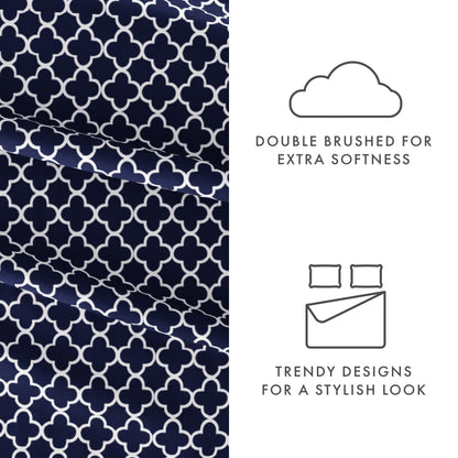 Becky Cameron Ultra Soft Printed 4-piece Deep Pocket Bed Sheet Set