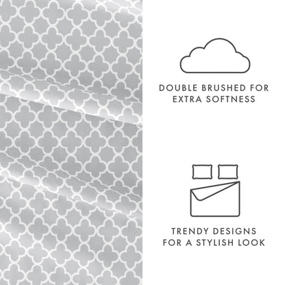 Becky Cameron Ultra Soft Printed 4-piece Deep Pocket Bed Sheet Set