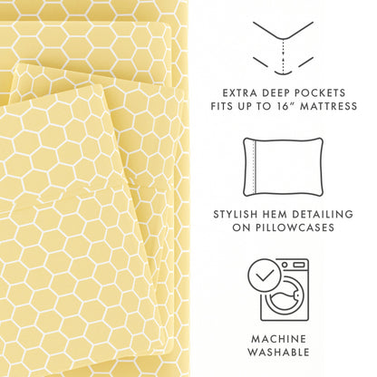 Becky Cameron Ultra Soft Printed 4-piece Deep Pocket Bed Sheet Set