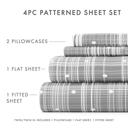 Becky Cameron Ultra Soft Printed 4-piece Deep Pocket Bed Sheet Set