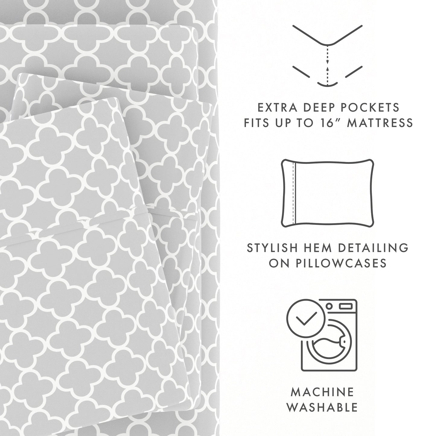 Becky Cameron Ultra Soft Printed 4-piece Deep Pocket Bed Sheet Set