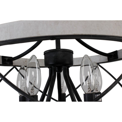 Bella Depot 5-Light Rustic Cage Wood Chandelier Dimmable Lighting, 15.7 Adjustable Farmhouse Pendant Light for Kitchen Island