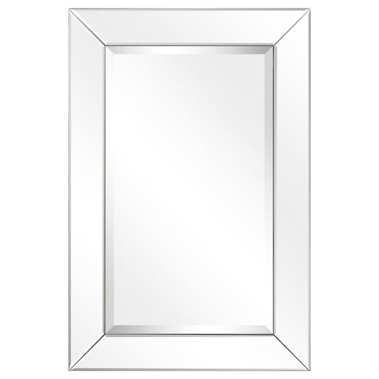 Beveled Rectangular Clear HD Wall Mounted Mirror for Bathroom, Vanity, Bedroom Mirrors, 3 sizes