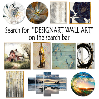 Blue Seashore with Distant Sunset - Seashore Canvas Wall Art