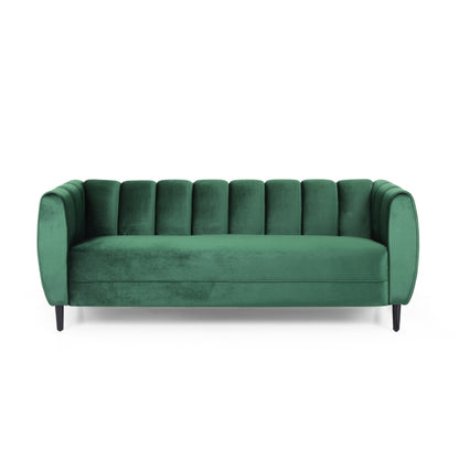 Canapé 3 places en velours moderne Bobran par Christopher Knight Home - 30,00 P x 83,25 L x 30,25 H
