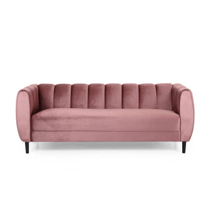 Canapé 3 places en velours moderne Bobran par Christopher Knight Home - 30,00 P x 83,25 L x 30,25 H