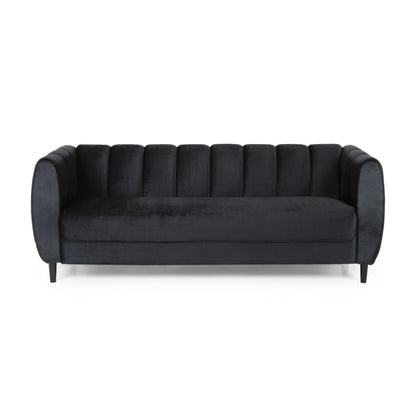 Canapé 3 places en velours moderne Bobran par Christopher Knight Home - 30,00 P x 83,25 L x 30,25 H