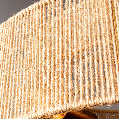 Bohemian Brown Hemp Rope Tiered Drum Chandelier Light - 23.62 W x 15.16H