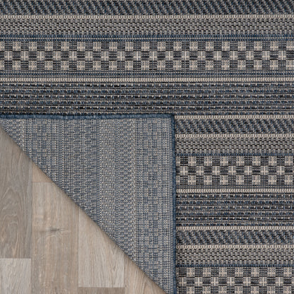 World Rug Gallery Bohemian Geometric Stripe Indoor/Outdoor Area Rug