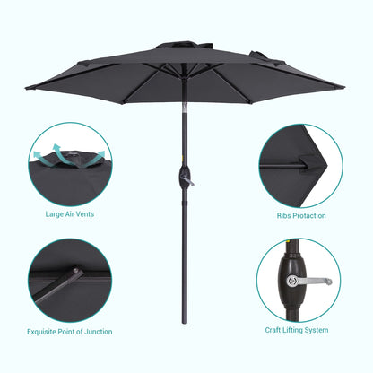 Bonosuki 7.5-foot Waterproof Sunshade Canopy Patio Umbrella