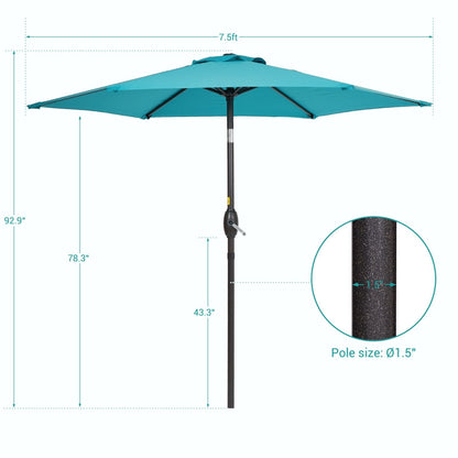 Bonosuki 7.5-foot Waterproof Sunshade Canopy Patio Umbrella