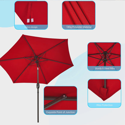 Bonosuki 7.5-foot Waterproof Sunshade Canopy Patio Umbrella