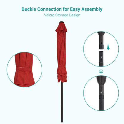 Bonosuki 7.5-foot Waterproof Sunshade Canopy Patio Umbrella