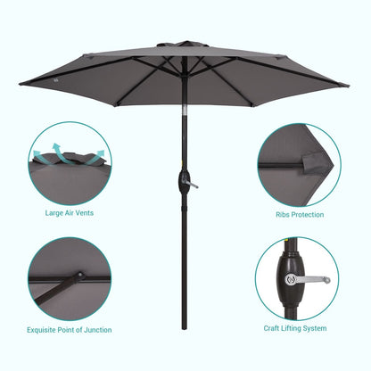 Bonosuki 7.5-foot Waterproof Sunshade Canopy Patio Umbrella
