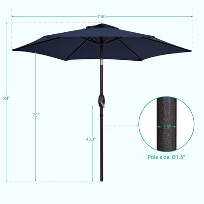 Bonosuki 7.5-foot Waterproof Sunshade Canopy Patio Umbrella