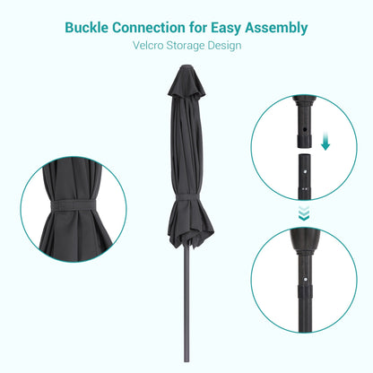 Bonosuki 7.5-foot Waterproof Sunshade Canopy Patio Umbrella