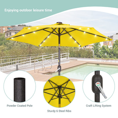 Bonosuki 7.5Ft LED Patio Market Umbrella Outdoor Table Umbrella