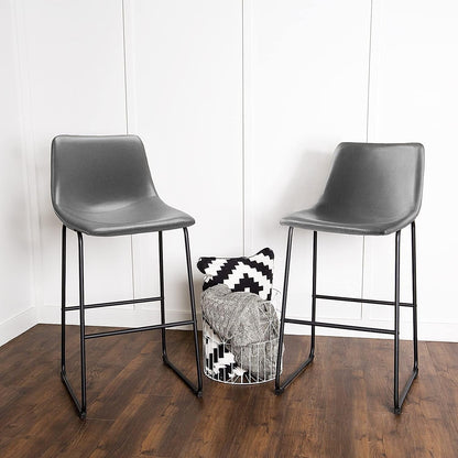 Bossin 18/26/30 inch Bar Stools,Counter Height Bar Stools with Back Modern PU Leather Stools Dining Chair with Footrest