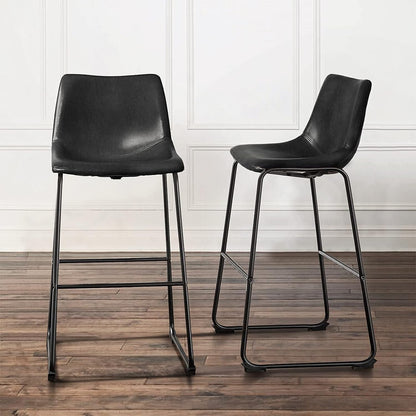 Bossin 18/26/30 inch Bar Stools,Counter Height Bar Stools with Back Modern PU Leather Stools Dining Chair with Footrest