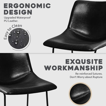 Bossin 18/26/30 inch Bar Stools,Counter Height Bar Stools with Back Modern PU Leather Stools Dining Chair with Footrest